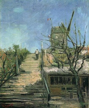  Montmartre Painting - Windmill on Montmartre Vincent van Gogh